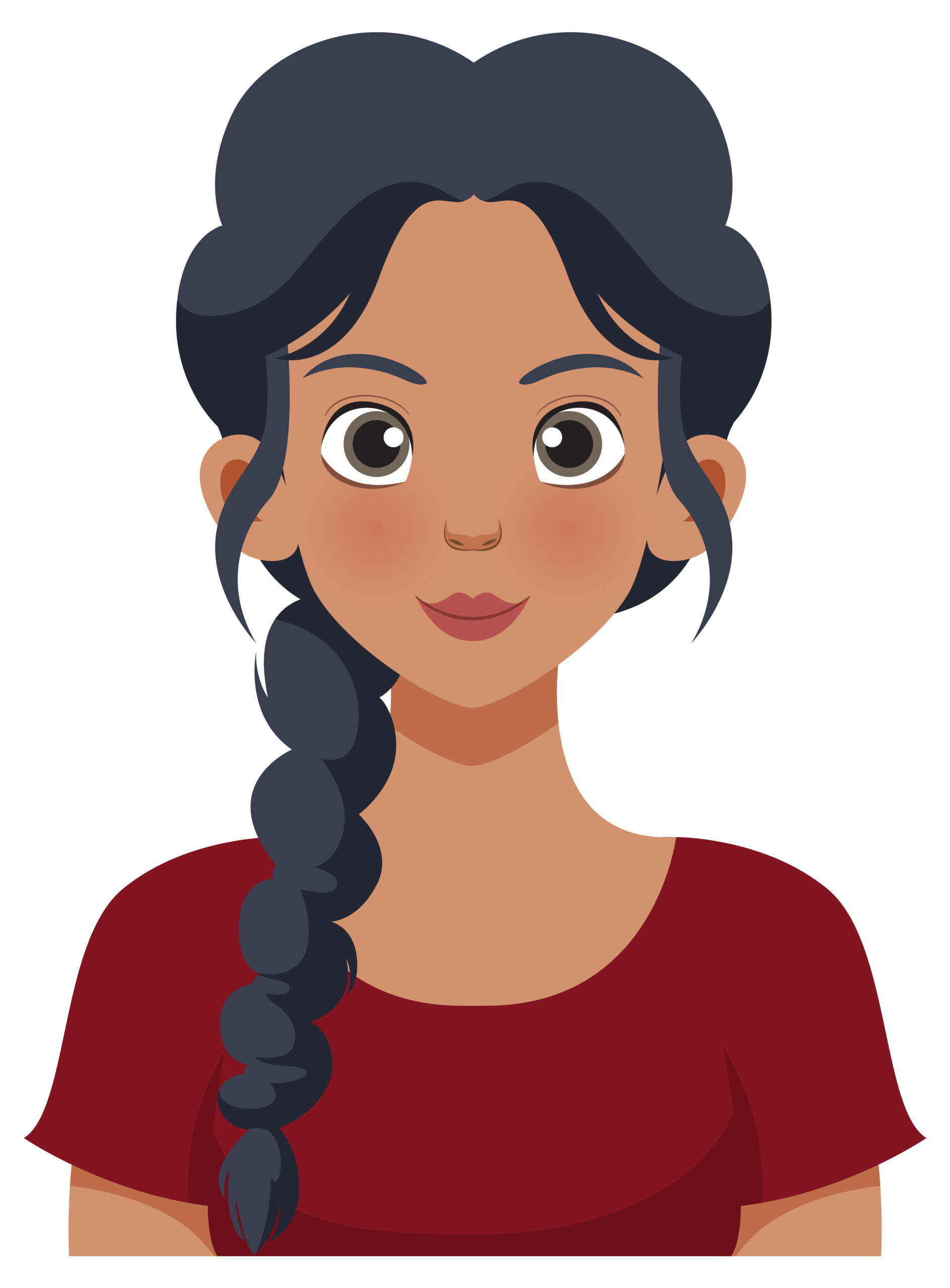 woman with braided hair illustration