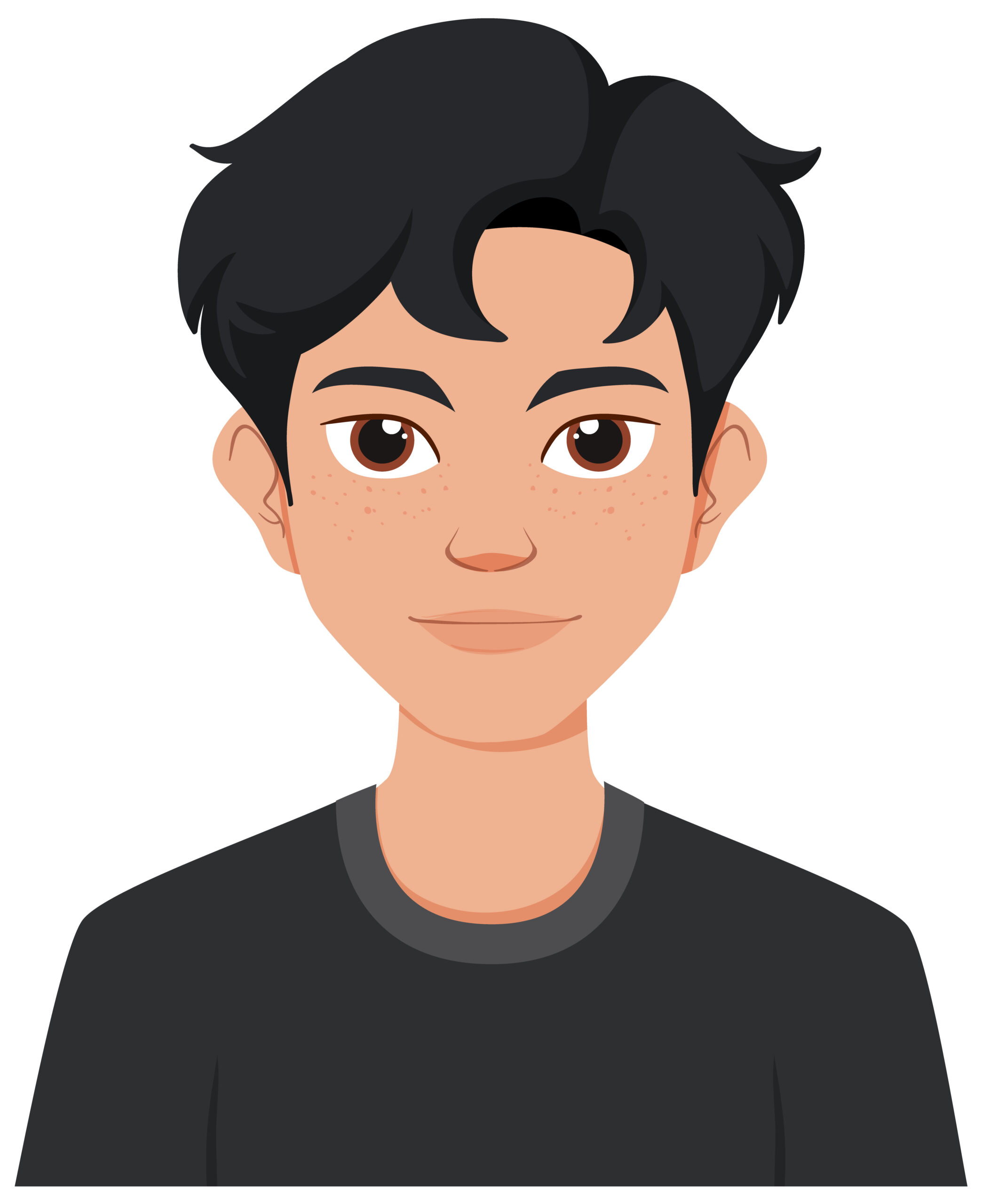 young man in black shirt